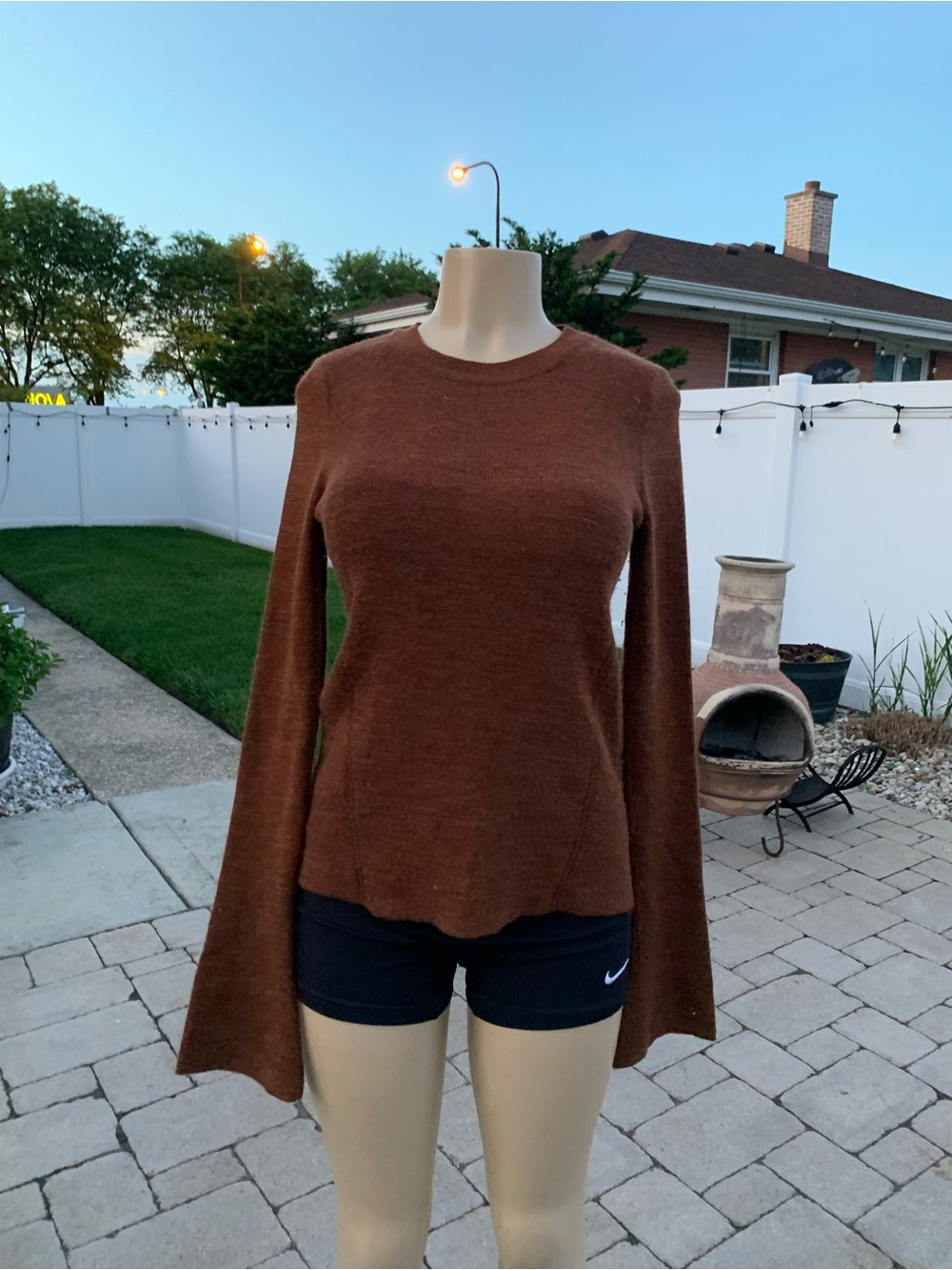 Zara knitted Italian yarn brown sweater size L